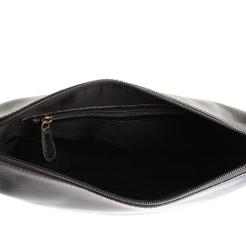 Leconi Umhängetasche Beuteltasche Ledertasche Damentasche Leder schwarz LE0064 Kostenloser Versand international