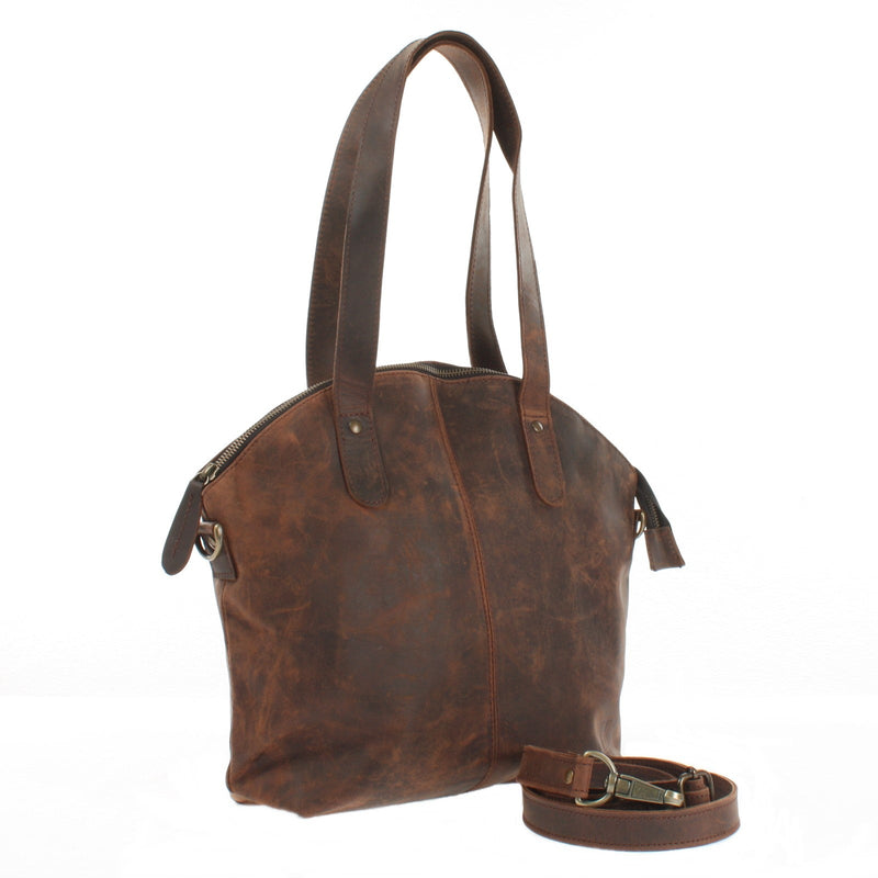 Leconi Shopper Schultertasche Damen Handtasche Ledertasche Henkeltasche Leder schlamm LE0060 Begrenzt auf 3 Tage