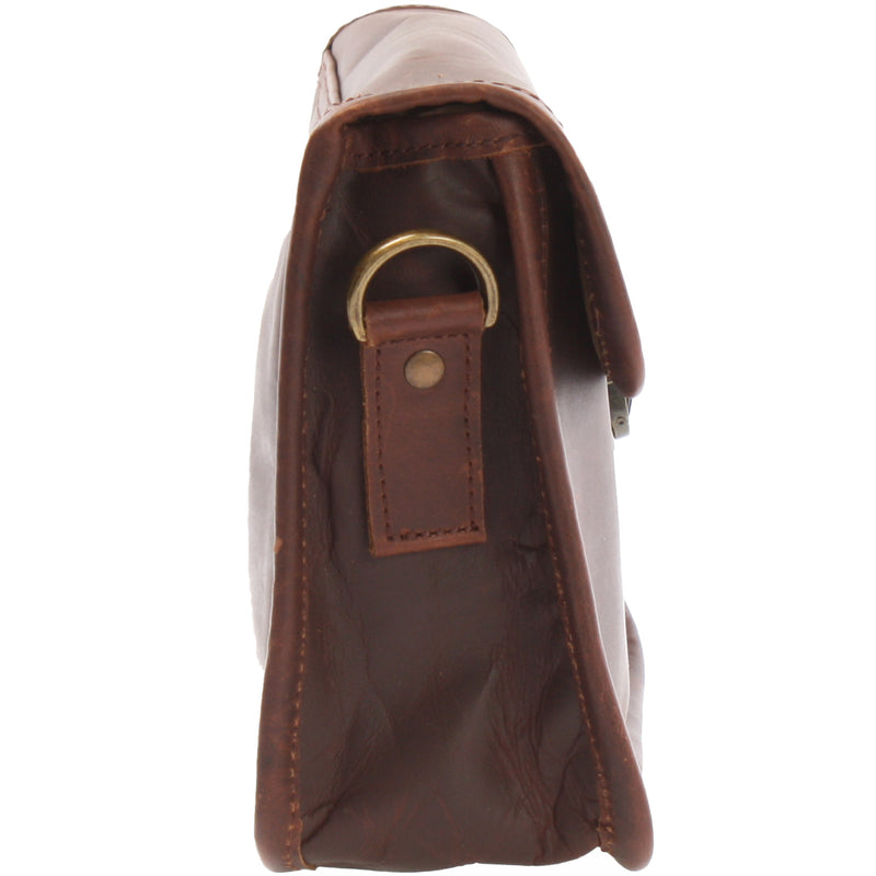 Leconi kleine Schultertasche Ledertasche Damentasche Leder braun LE3041 Im Verkauf
