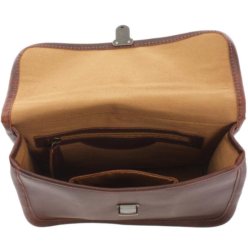 Leconi kleine Schultertasche Ledertasche Damentasche Leder braun LE3041 Im Verkauf