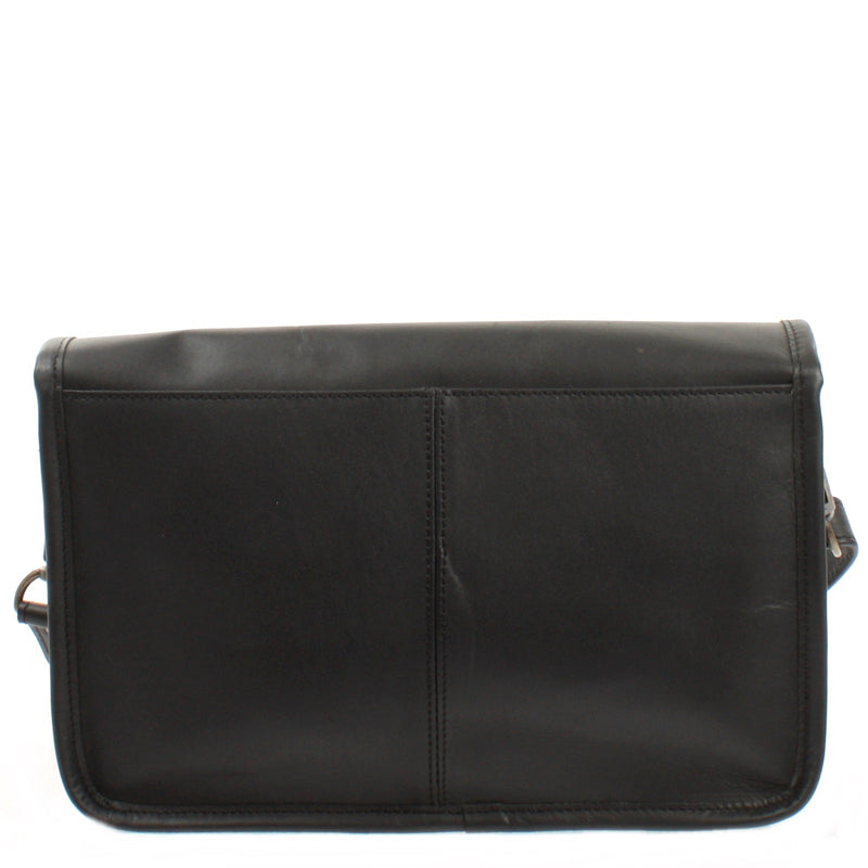 Leconi Schultertasche Umhängetasche Damen Leder gewachstes Rindsleder schwarz LE3044 Rabatte dieses Monats
