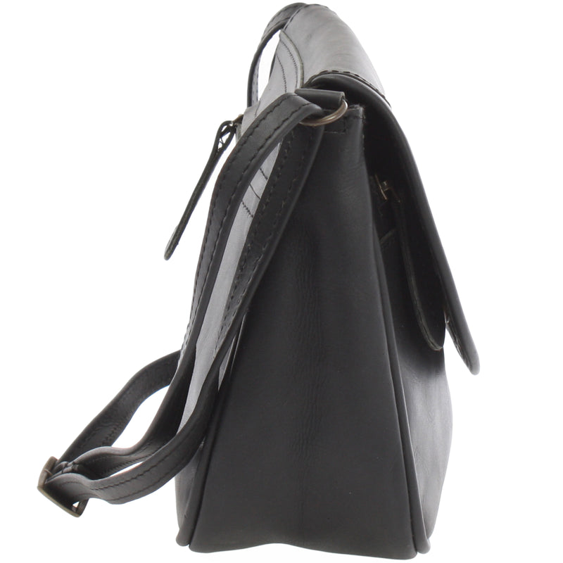 Leconi kleine Umhängetasche Ledertasche Damentasche Schultertasche Leder schwarz LE3047 Outlet