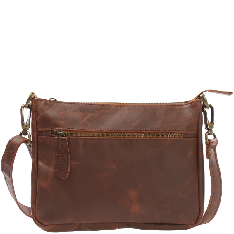 Leconi kleine Umhängetasche Damentasche Clutch Leder braun LE3051 Hotsell