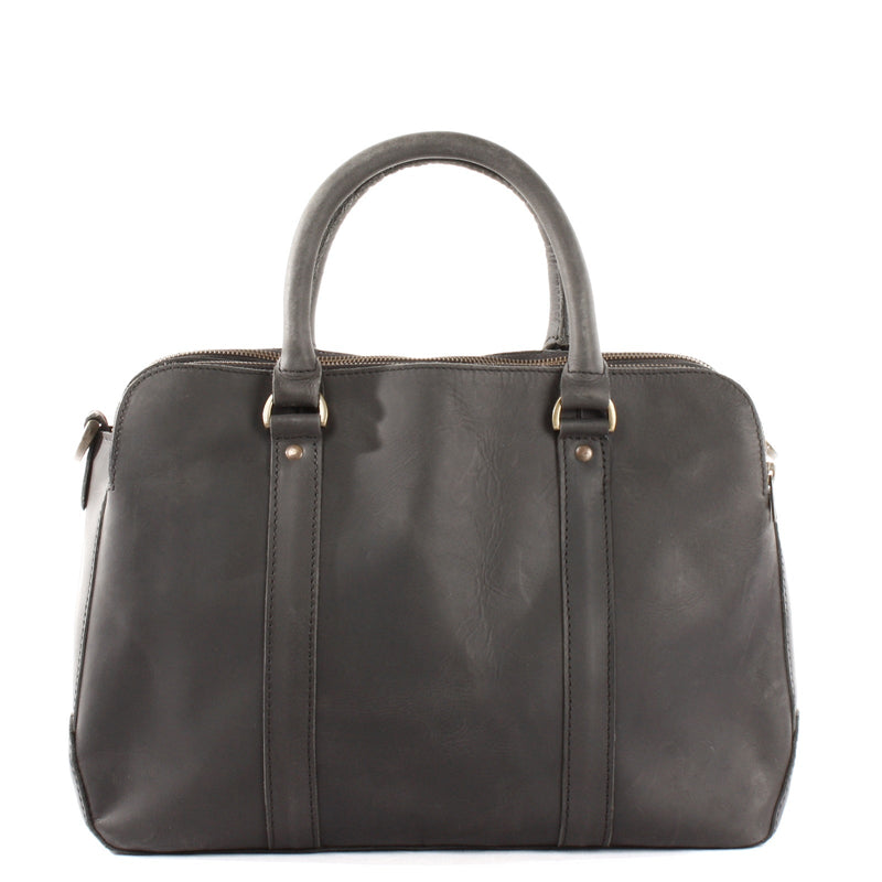 Leconi Umhängetasche Schultertasche Henkeltasche Damentasche Aktentasche Buisnesstasche Leder schwarz LE3065 Fabrikverkauf