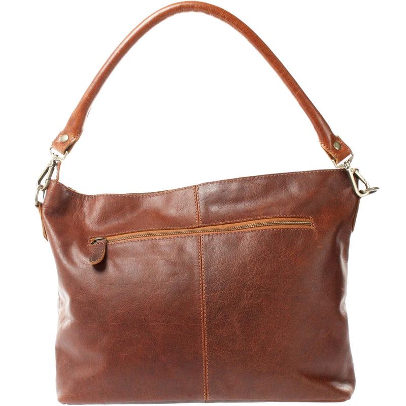 Leconi Schultertasche Umhängetasche Ledertasche Leder Damen braun LE0062 Meist gekauft