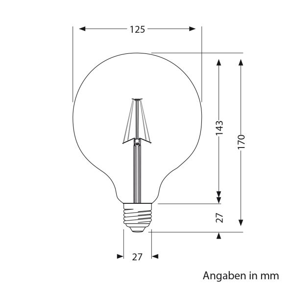 E27 LED Leuchtmittel, G125, warmweiß (2700 K), 6,2 W, 845lm, Milchglas extra matt Kauf eins, bekomm eins gratis