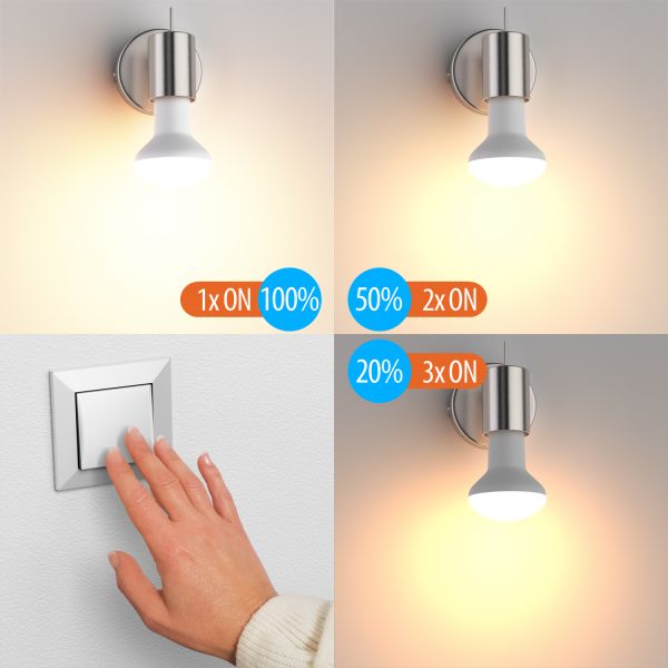 E14 LED Leuchtmittel, R50, warmweiß (2700 K), 6,2 W, 608lm, 116°, 3-Stufen-Dimmer, matt Letzter Tag