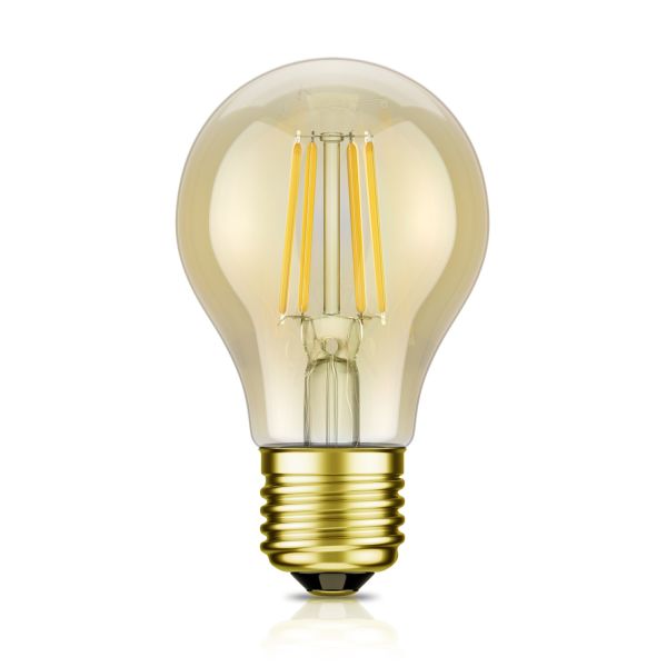 E27 LED Leuchtmittel, A60, extra warmweiß (2500 K), 4,2 W, 471lm, goldfarben Bis zu 50% Rabatt
