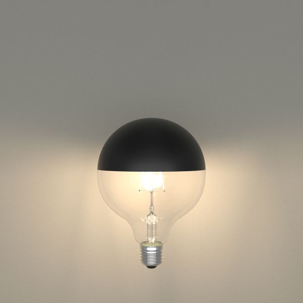 E27 LED Leuchtmittel, G125, warmweiß (2700 K), 6,7 W, 660lm, Kopfspiegel (schwarz) Nur für heute