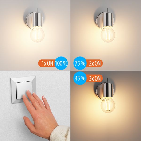 E14 LED Leuchtmittel, G45, warmweiß (2700 K), 4,5 W, 542lm, 3-Stufen-Dimmer Sonderangebot der Fabrik