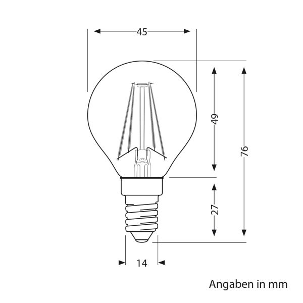 E14 LED Leuchtmittel, G45, warmweiß (2700 K), 4,5 W, 542lm, 3-Stufen-Dimmer Sonderangebot der Fabrik