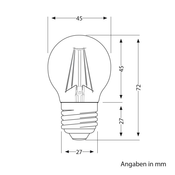 E27 LED Leuchtmittel, G45, warmweiß (2700 K), 4 W, 477lm, gefrostet Begrenzt auf 3 Tage