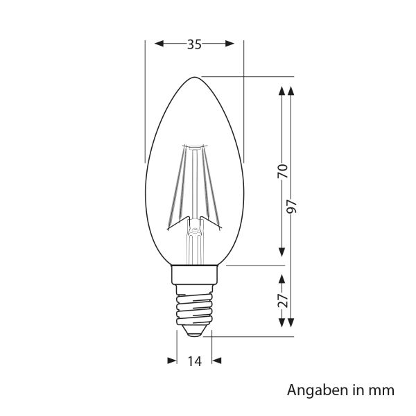 E14 LED Leuchtmittel, Kerze, warmweiß (2700 K), 3,7 W, 452lm Speichern exportieren