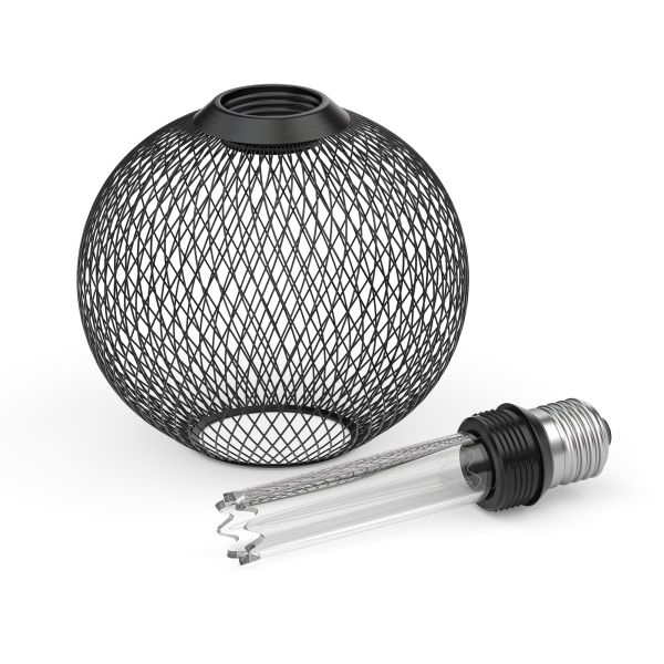 E27 LED Leuchtmittel, Lampe, Metallkäfig schwarz, G120, extra warmweiß (1800 K), 4W, 220lm Im Verkauf