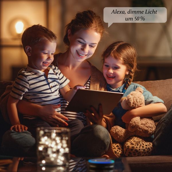 E27 LED Leuchtmittel, A60, warmweiß - kaltweiß (2700 - 6300 K), 6,7 W, 918lm, Smart Home, WLAN, Alexa, Milchglas Rabatte dieses Monats