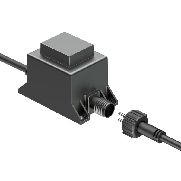 20W LED Trafo-Netzteil/Transformator für Stecksystem NEMO, Stecker, 12V AC, schwarz, IP65 Outlet