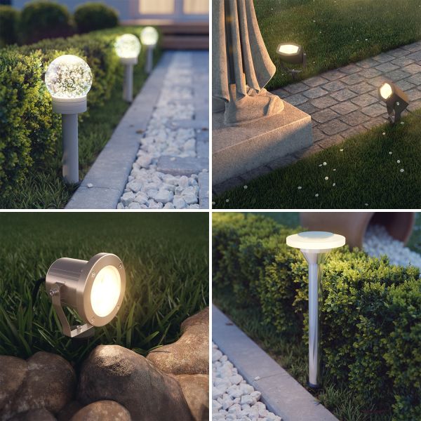Garten-Erdspieß, für Gartenleuchten, schwarz, 17cm, 45mm Ø Auslauf