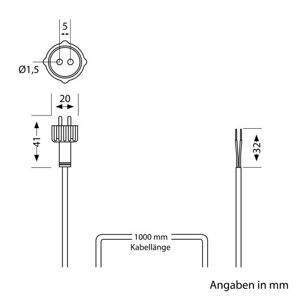 Anschlusskabel für Stecksystem NEMO (IP44), 1m, schwarz , 2 x 0,75 mm² Meist gekauft