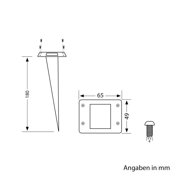 Garten-Erdspieß, für POMI, edelstahl, 18cm, 6,5 x 5cm Sonderangebot