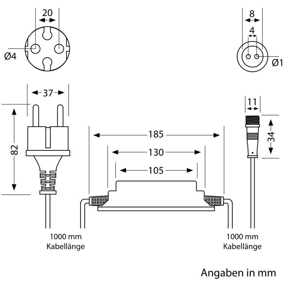 30W LED Netzteil für Stecksystem DOP, Stecker, 12V DC, schwarz, IP65 Cyber Monday