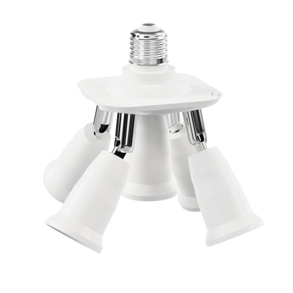 E27 Sockel, 5-fach Splitter-Adapter, weiß Exklusive Angebote
