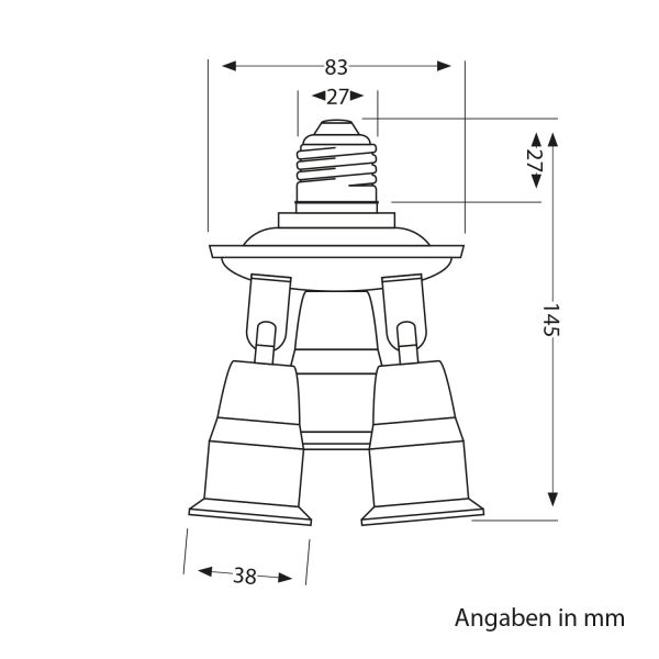 E27 Sockel, 5-fach Splitter-Adapter, weiß Exklusive Angebote