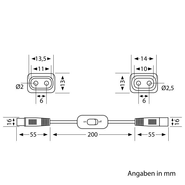 Durchleitungskabel für Stecksystem SPIDER, Schalter, 0,2m, weiß Neuheiten