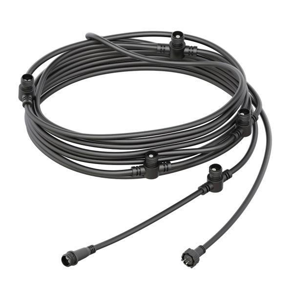 6-fach Verteiler für Stecksystem NEMO (IP44), 5,1m, schwarz