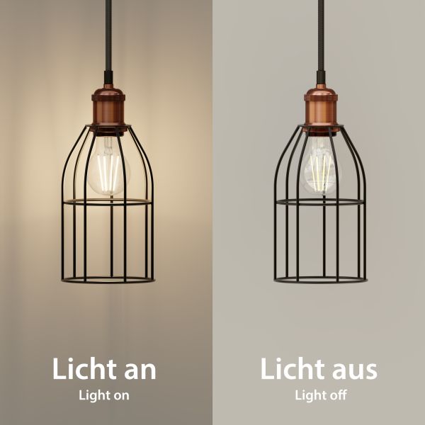Käfig-Lampenschirm, schwarz, 122mm Ø Wochenangebot