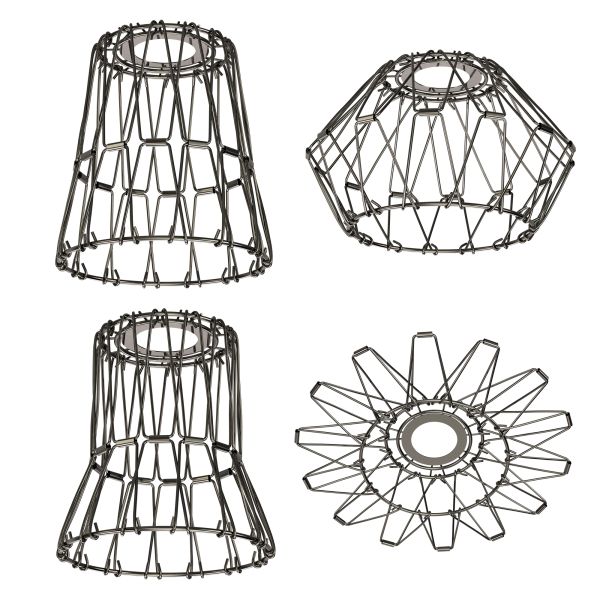 Käfig-Lampenschirm, chrom-schwarz, 135mm Ø Osterangebot