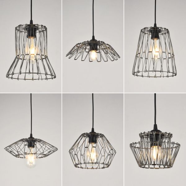 Käfig-Lampenschirm, chrom-schwarz, 135mm Ø Osterangebot