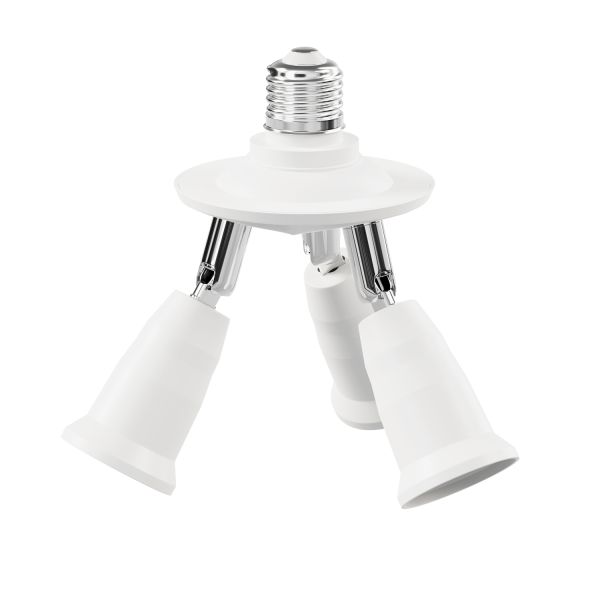 E27 Sockel, 3-fach Splitter-Adapter, weiß Jubiläumsangebot