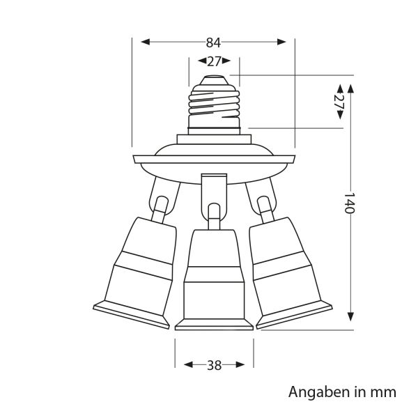 E27 Sockel, 3-fach Splitter-Adapter, weiß Jubiläumsangebot