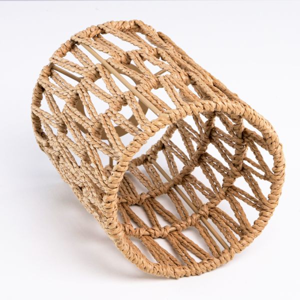 Handgefertigter Boho-Seil-Lampenschirm, natur-beige, 120mm Ø Räumungsverkauf