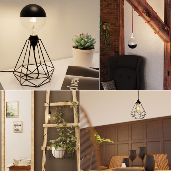 Textilkabel LEKA, Stecker, Schalter, 3m, (Farbe, Leuchtmittel wählbar) Begrenzte Freigabe