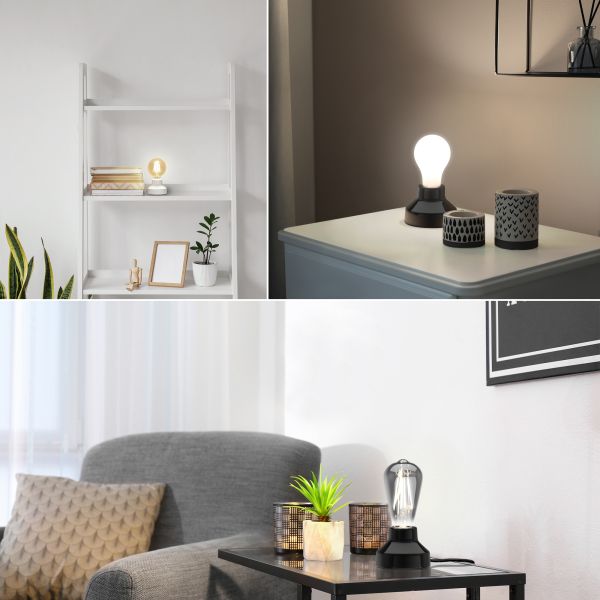 E27 Porzellan Tischlampe TIX rund mit Stecker und Schalter (Farbe, Leuchtmittel wählbar) Kostenloser Versand international