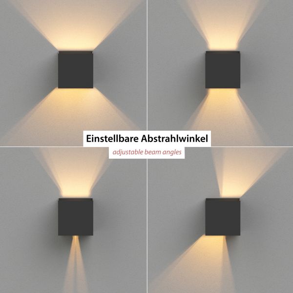 Wandleuchte CUBEL für außen, IP65, Up & Downlight (Farbe, Leuchtmittel wählbar) Online