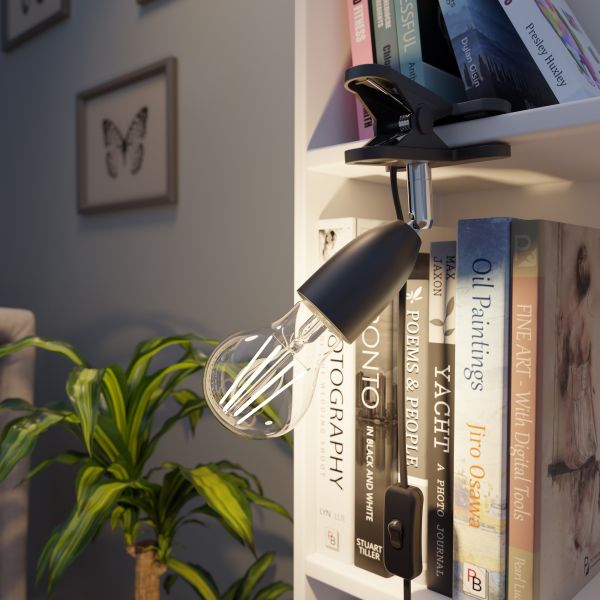 E27 Klemmleuchte LIK (Farbe, Leuchtmittel wählbar) Schlussverkauf