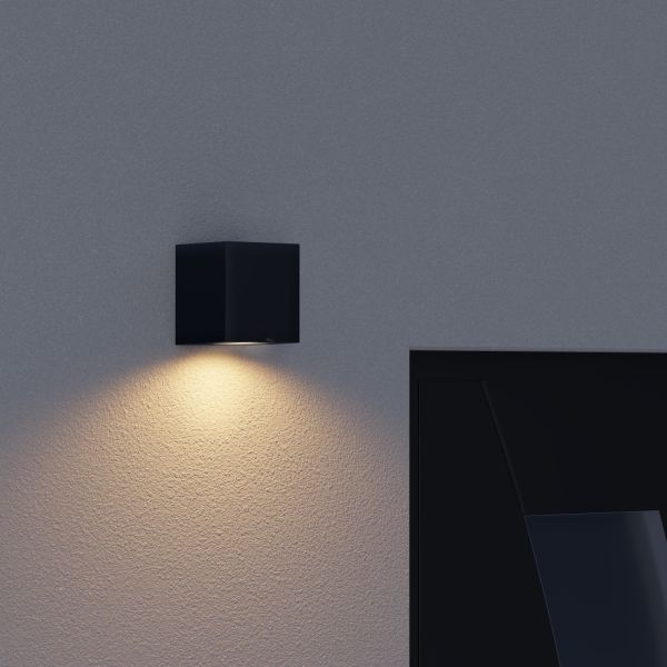 Wandleuchte ALSE für außen, Aluminium, IP54, einflammig, eckig, GU10 Downlight (Farbe, Leuchtmittel wählbar) Fabrikpreis