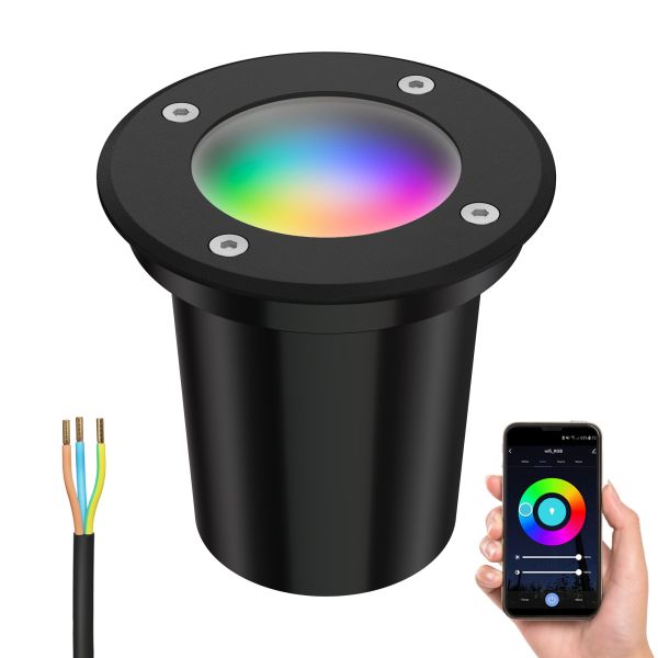 Bodeneinbauleuchte BOLI, gefrostet, rund, IP67, 108mm Ø inkl. Smart Home RGBW GU10 LED Lampe, 5,41W, 473lm (Farbe wählbar) Bodeneinbauleuchte BOLI, gefrostet, rund, IP67, 108mm Ø inkl. Smart Home RGBW GU10 LED Lampe, 5,41W, 473lm (Farbe wählbar)