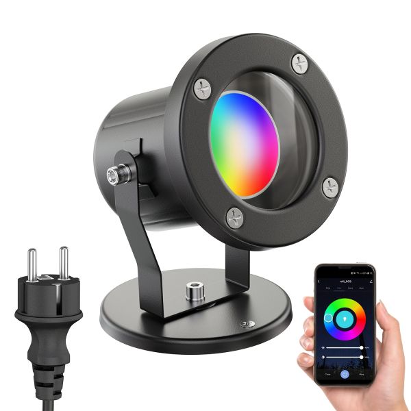 Außen-Strahler Fluter MIBU für außen, Edelstahl, inkl. Smart Home RGBW GU10 LED Lampe, 5,41W, 473lm (Farbe wählbar) Außen-Strahler Fluter MIBU für außen, Edelstahl, inkl. Smart Home RGBW GU10 LED Lampe, 5,41W, 473lm (Farbe wählbar)