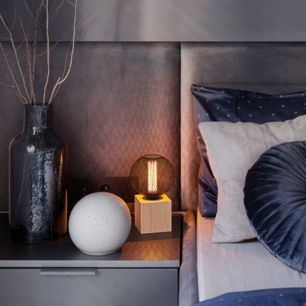 Tischlampe HITO, Holz massiv, eckig, inkl. E27 LED, G120, extra warmweiß, 4W, 220lm Nur noch ein Tag übrig