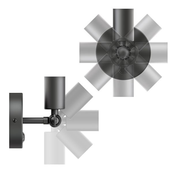 Vintage E27 Wand-Leuchte FETRO mit Schalter, schwarz, schwenkbar, inkl. E27 LED, G120, extra warmweiß, 4W, 220lm Super Rabatt