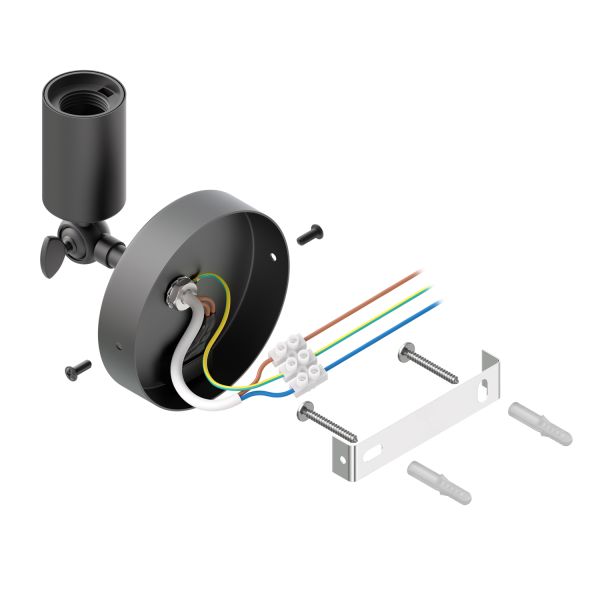 Vintage E27 Wand-Leuchte FETRO mit Schalter, schwarz, schwenkbar, inkl. E27 LED, G120, extra warmweiß, 4W, 220lm Super Rabatt