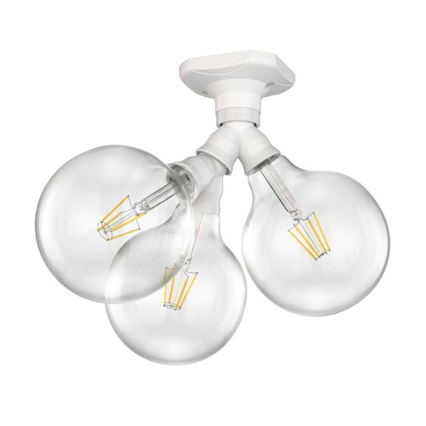 LED Deckenleuchte Elektra eckig 3-flammig inkl. E27 Lampen (Leuchtmittel wählbar)