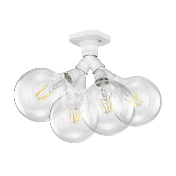 LED Deckenleuchte Elektra Kugel 4-flammig eckig inkl. E27 Lampen (Leuchtmittel wählbar)