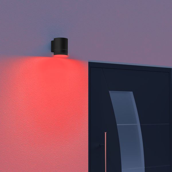 Smart Home Wandleuchte BIDO für außen, Aluminium Downlight + LED-Lampe Alexa, dimmbar, Farbtemperatur steuerbar (Farbe, Leuchtmittel wählbar) Speichern exportieren