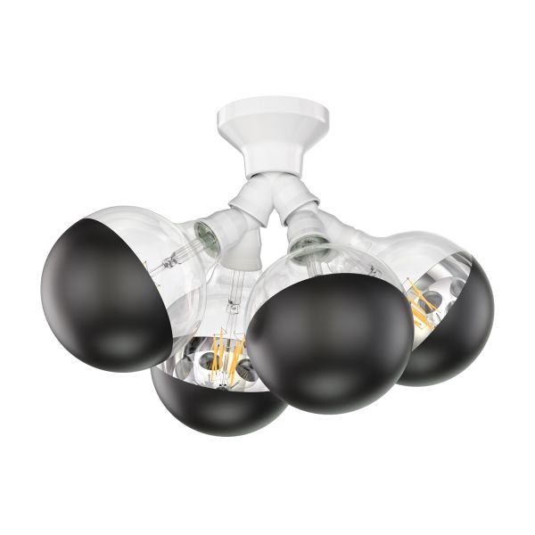 LED Deckenleuchte Elektra 4-flammig Porzellan inkl. E27 Lampen (Farbe, Leuchtmittel wählbar)