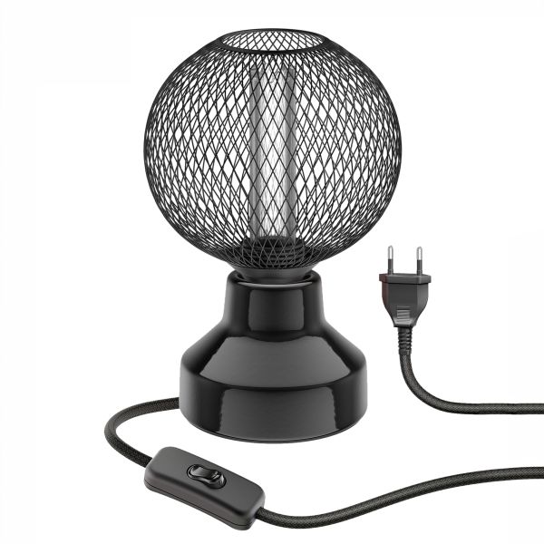 Porzellan Tischlampe TIX, Stecker, Schalter, schwarz, inkl. E27 LED, G120, extra warmweiß, 4W, 220lm Meist gekauft