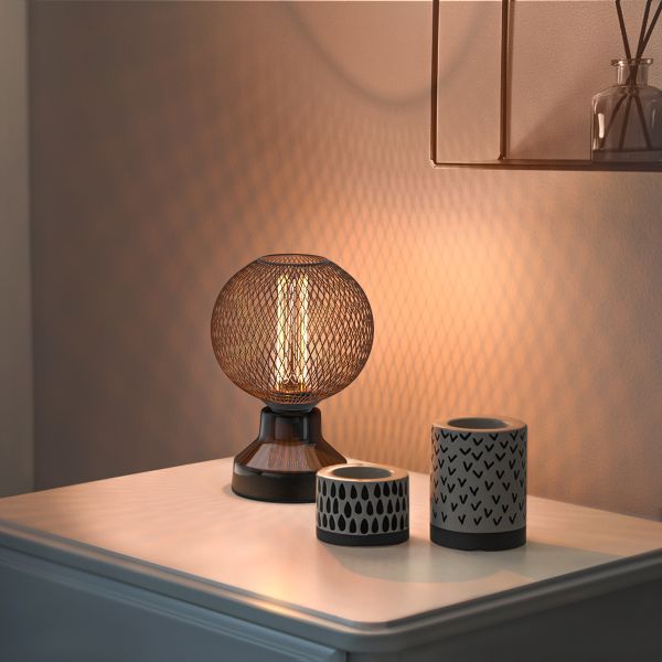 Porzellan Tischlampe TIX, Stecker, Schalter, schwarz, inkl. E27 LED, G120, extra warmweiß, 4W, 220lm Meist gekauft